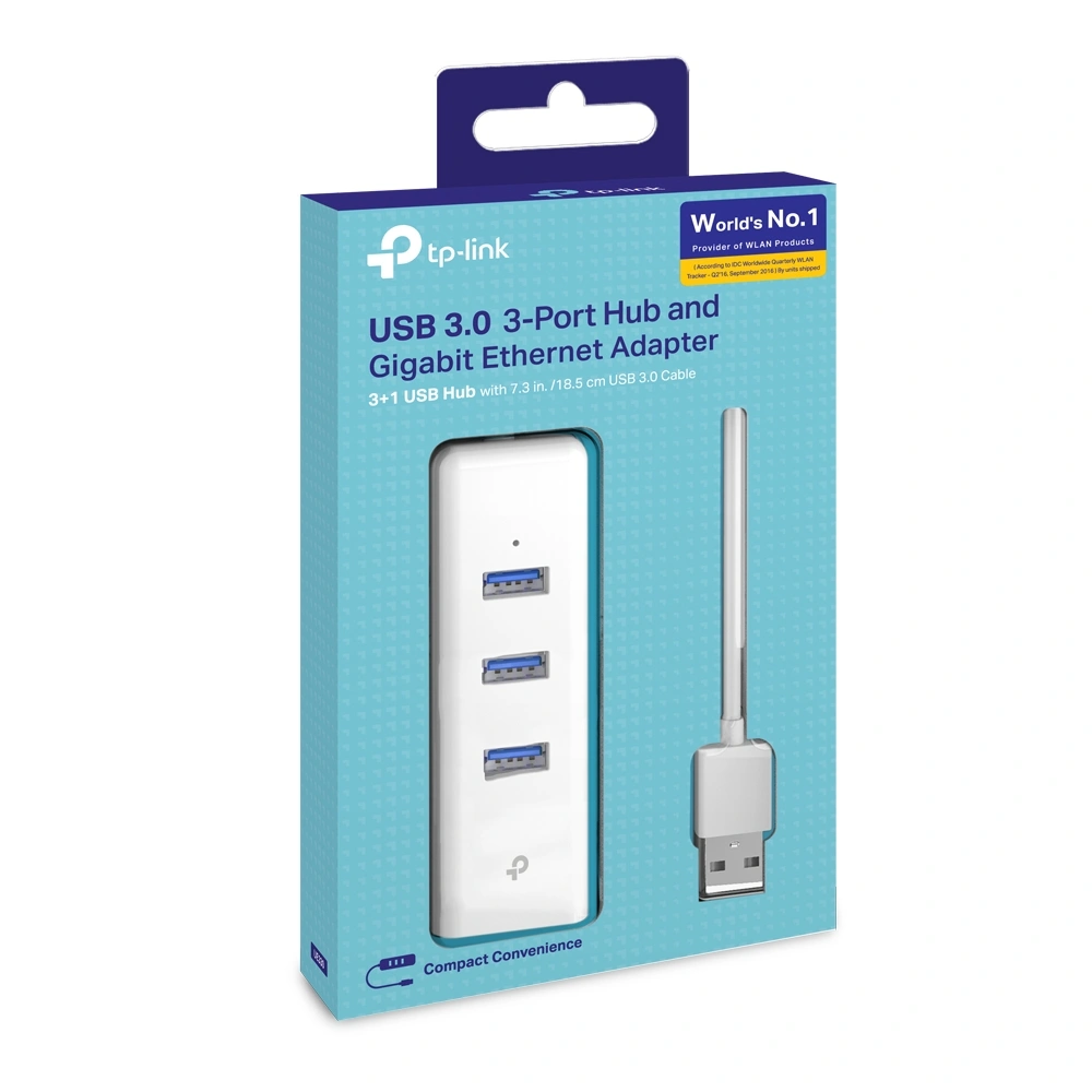 USB переходник TP Link UE330 USB 3,0 3-Port Hub & Gigabit Ethernet Adapter