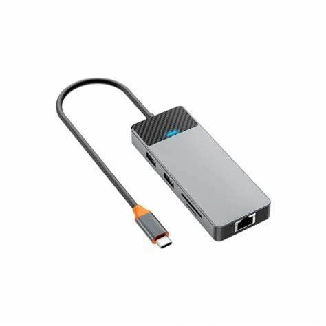 Распределитель USB (USB-C) Wiwu 9 in 1 A923RPT (2xUSB3,1, 2xUSB2,0, 1xUSB-C, 1xPD(100Wt), 1xSD/TF, 1xGigabit Lan)