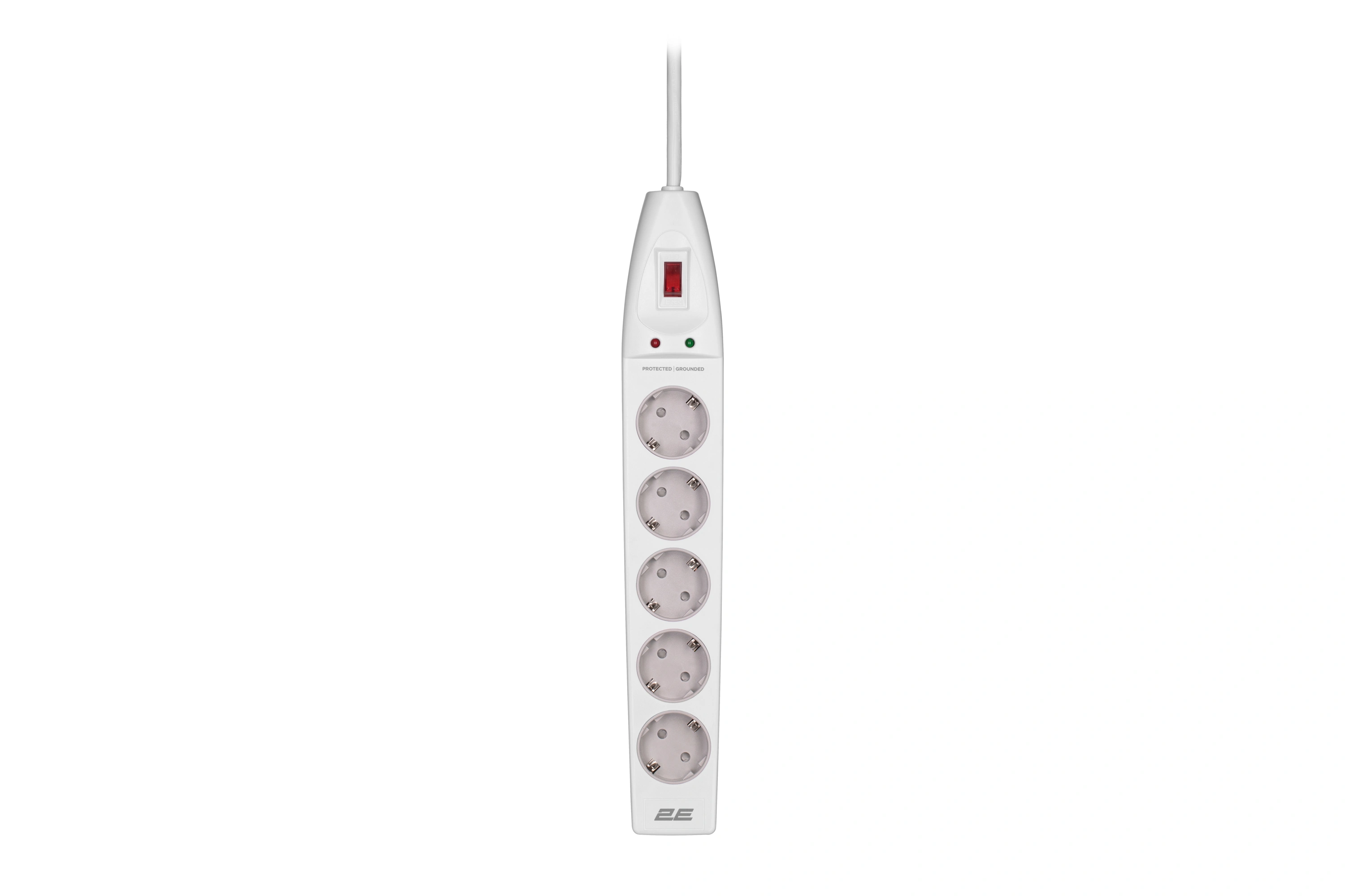 Сетевой фильтр 2E Surge protector 5XSchuko switch, 3G*1.0мм, 5м, white (2E-U05ESM5W)